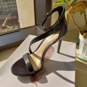 Jessica Simpson Black Strappy Shimmer Sandals 7.5